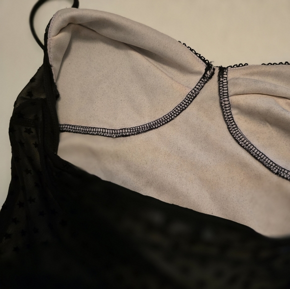 Victoria Secret Black Spaghetti Strap Bodysuit with sheer back lined front - Picture 5 of 6